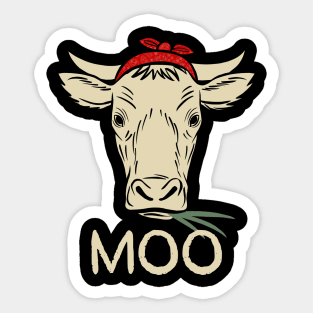 MOO Cute Cow for Cows Lovers Farming Gift Sticker